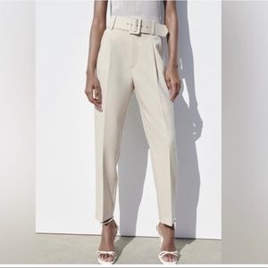 Zara Belted Straight Leg Trouser